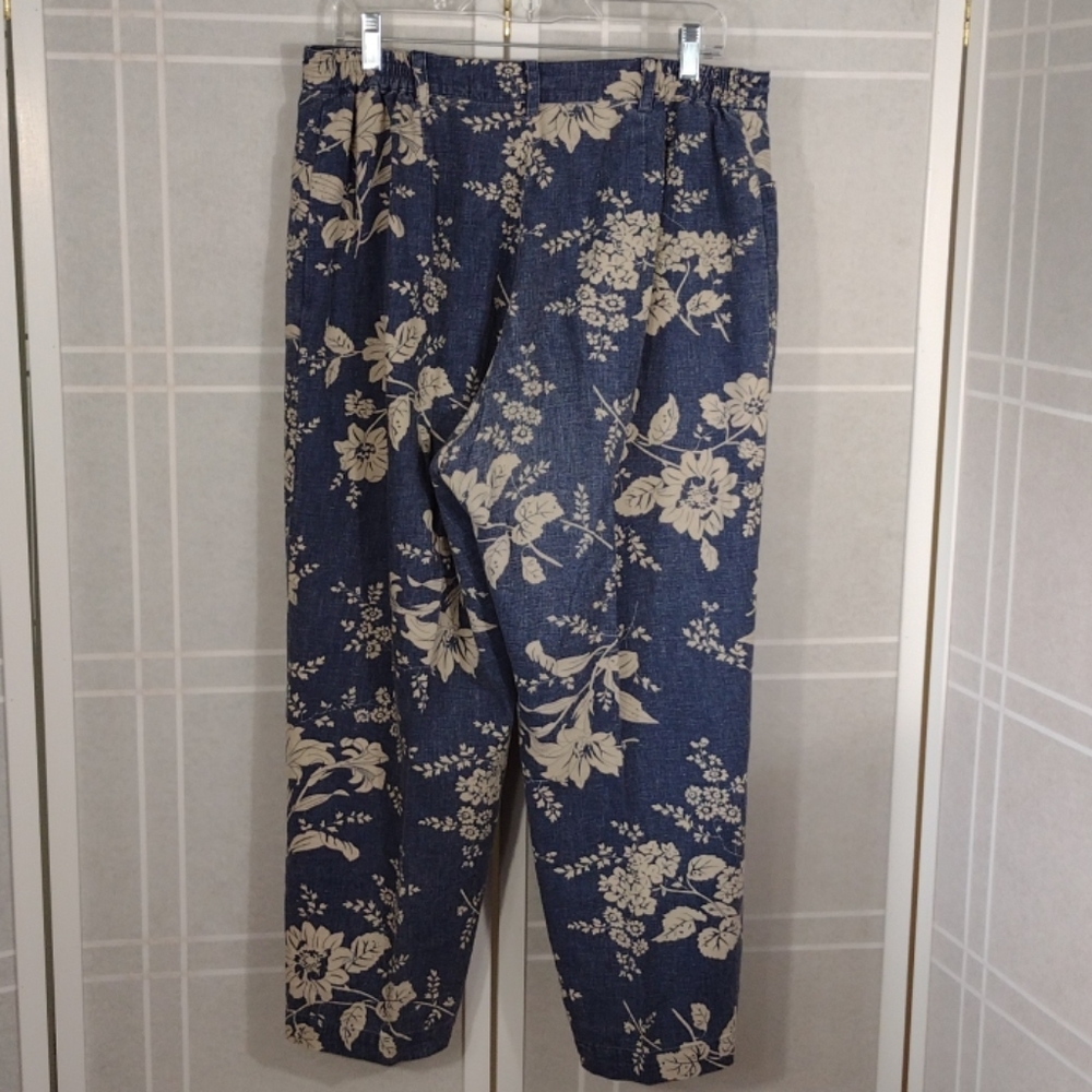 Linen and cotton printed pants 14 - Picture 4 of 8